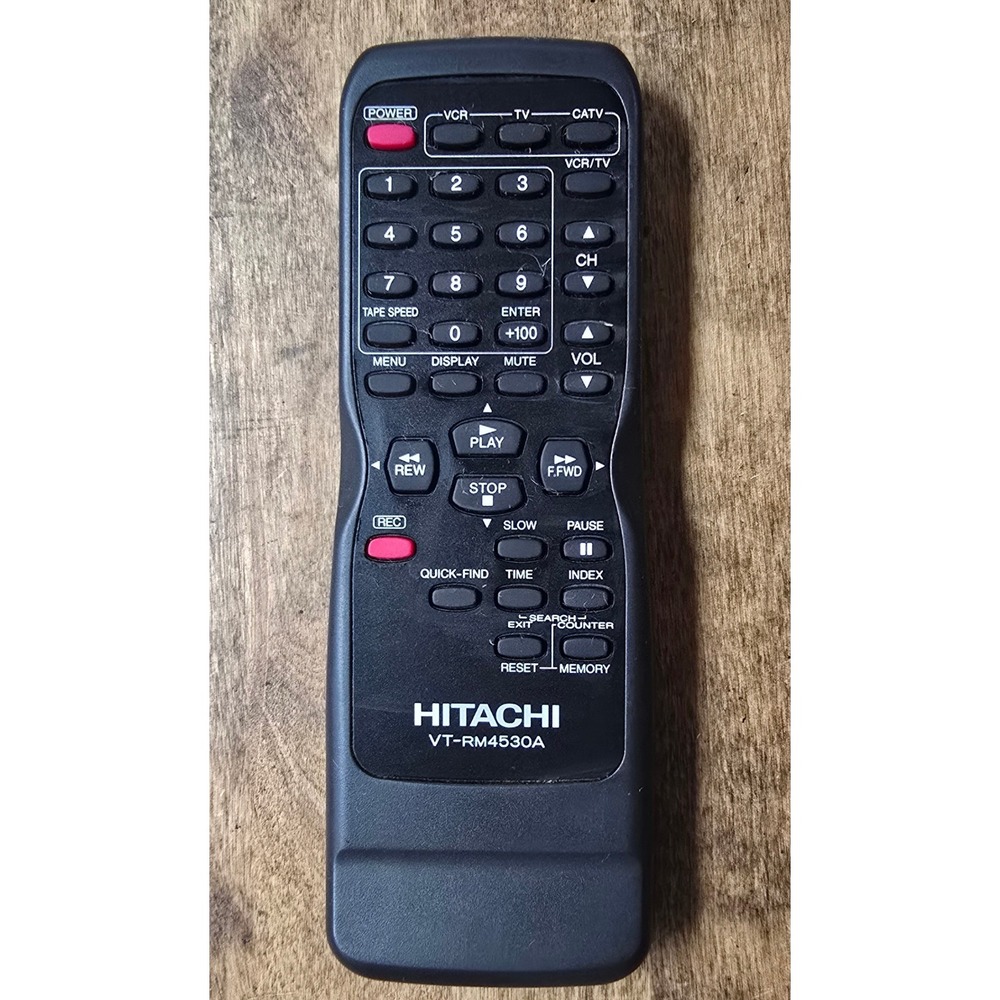 Hitachi VT-RM4530A VCR TV CATV Remote Control Black OEM Replacement